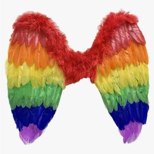 NEW Rainbow Adult Pride Angel Wings Costume - 20" by 18" Rainbow Feather Wings